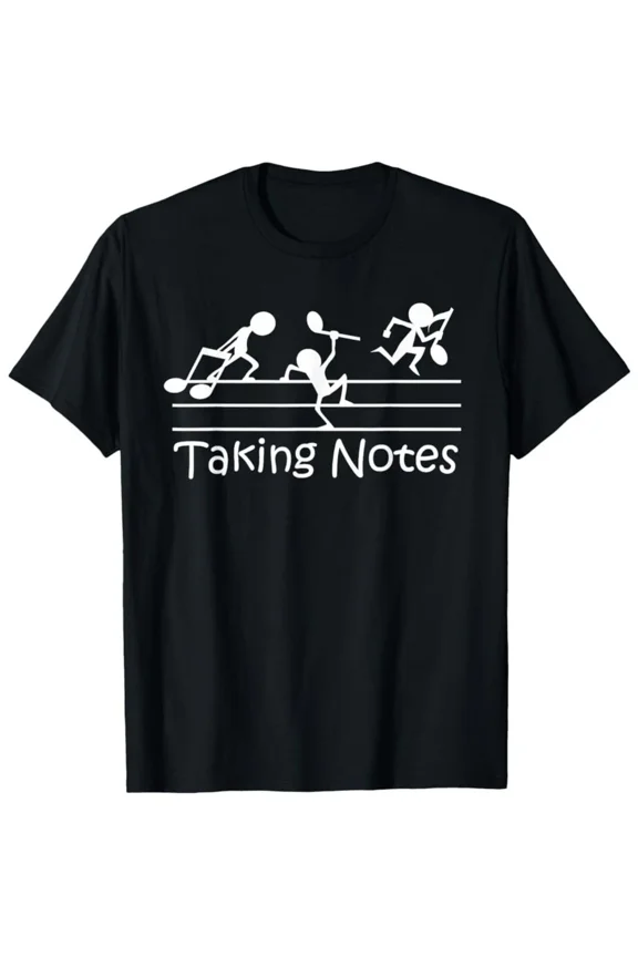 Funny Music Note Taking Notes Heavyweight Graphic Unisex T-Shirt ,up to size 5XL