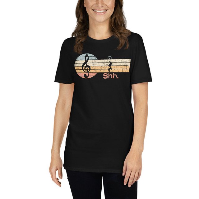 Funny Music Shirt, Shh Slience Quarter Rest Note Fermata Musician Music