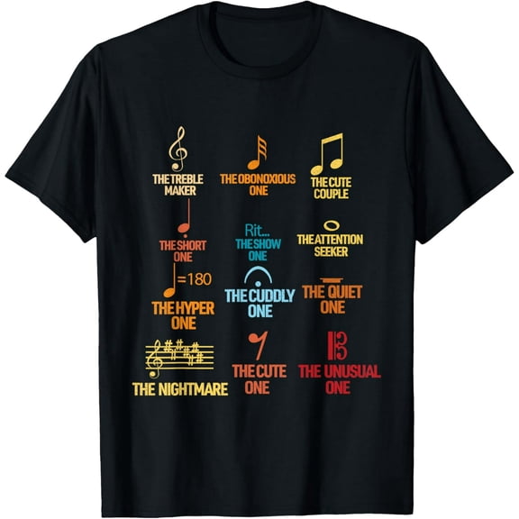 Funny Music Symbols Definitions Musician Teacher Graphic Short Sleeve T-Shirt