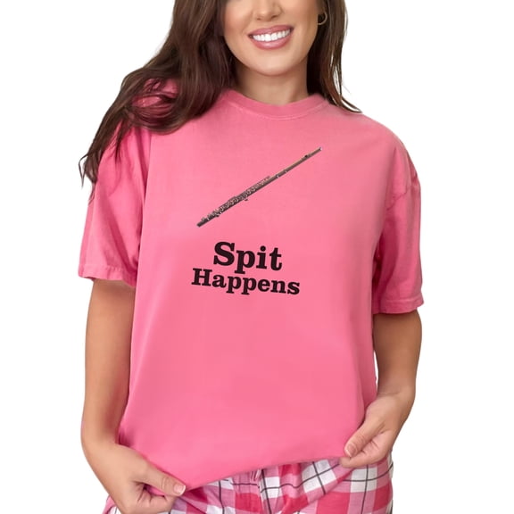 Funny Musical Flute Spit Happens, Crunchberry Comfort Colors T-Shirt, Small
