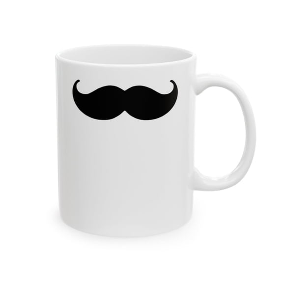 Funny Mustache Coffee Mug Joke Gift, oz Ceramic Mug