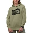 thumbnail image 1 of Funny My Dog Thinks I'm Kind of a Big Deal Quote, Groovy Retro Wavy Text Merch Gift, Sand Hooded Sweatshirt or Hoodie, 2XL, 1 of 5