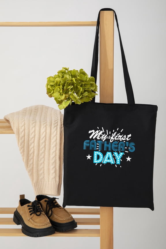 Funny My First Fathers Day Dad Shirt Art Unisex Tote Bag D391998