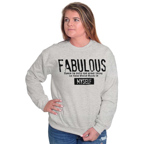 Funny Myself Fabulous Definition Women Plus Size Crewneck Sweatshirt Brisco Brands 2X