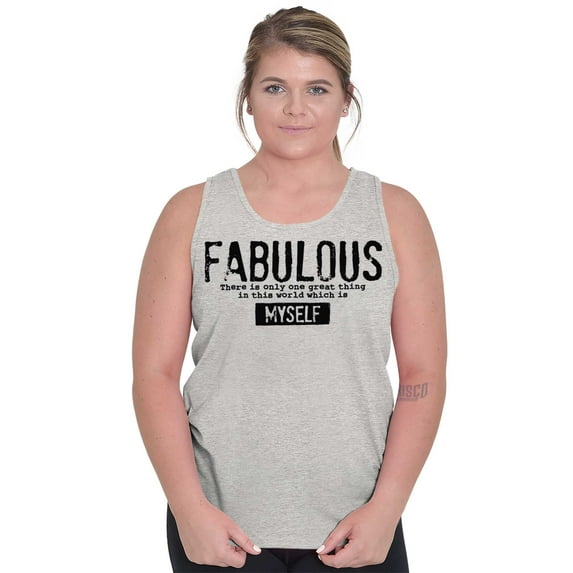 Funny Myself Fabulous Definition Womens Plus Size Graphic Tank Top Brisco Brands 2X