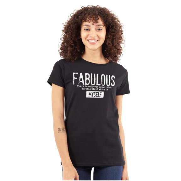Funny Myself Fabulous Definition Womens Slim Fit Graphic Tee Brisco Brands S