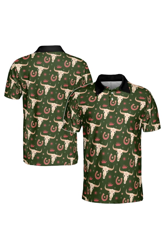 Funny Name Cow Head Tribal Golf Men's Polo Shirt S-5XL