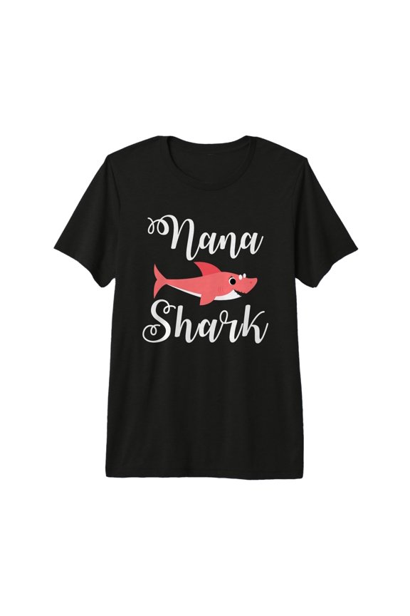 Funny Nana Shark T-Shirt for Grandma - Premium Tri-blend Novelty Gift
