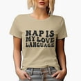 thumbnail image 1 of Funny Nap Is My Love Language, Sleep Lover Quote, Groovy Retro Wavy Text Merch Gift, Tan T-Shirt, 3XL, 1 of 5