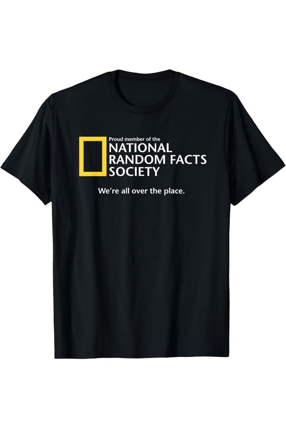 Funny National Random Facts Society for Odd Memory People T-ShirtMen and women, Black T-shirt, size: Extra large