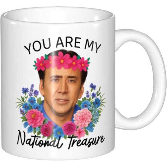 Funny National Treasure Coffee Mug, You're My National Treasure Tea Cup, Attractive Lovely Gift For Best Friend Buddy Closed Friend On Birthday Christmas, Valentine's Day,11 oz Novelty white Mug