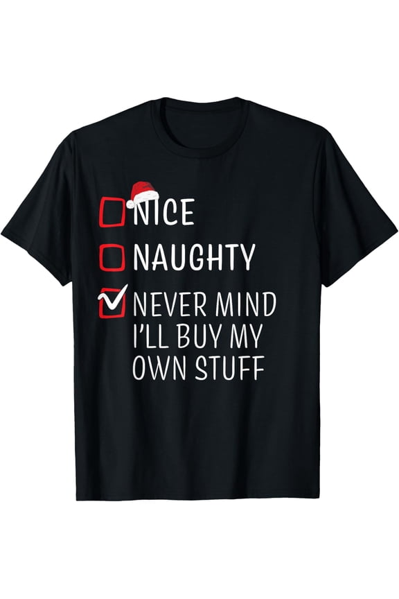 Funny Naughty Nice Christmas Family Pajama Men Women Kids T-Shirt