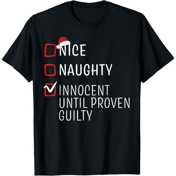 Funny Naughty Nice Christmas Family Pajama Men Women T-Shirt