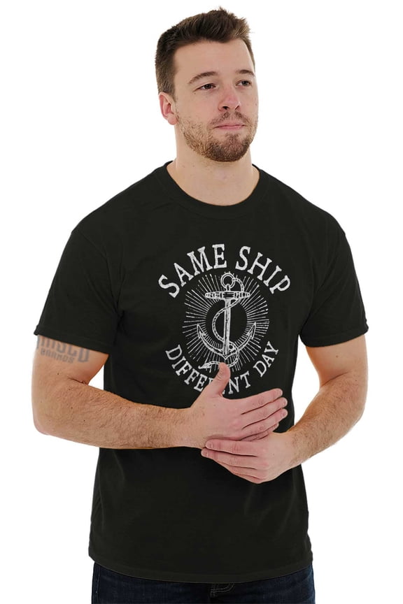 Funny Nautical Sea Captain Anchor Pun Men's Graphic T Shirt Tees Brisco Brands M