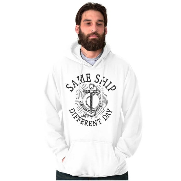 Funny Nautical Sea Captain Anchor Pun Unisex Plus Fleece Graphic Hoodie Brisco Brands 3X
