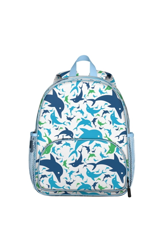 Funny Nautical Whale Student Backpack - Waterproof School Bag with Cute Underwater Marine Life and Tropical Ocean Cartoon Print for Student and Teens