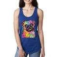 thumbnail image 1 of Funny Neon Pug | Dean Russo Art Animal Lover Ladies Racerback Tank Top, Royal, X-Large, 1 of 6