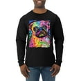 thumbnail image 1 of Funny Neon Pug | Dean Russo Art Animal Lover Mens Long Sleeve Shirt, Black, XX-Large, 1 of 6
