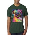 thumbnail image 1 of Funny Neon Pug | Dean Russo Art Animal Lover Mens Premium Tri Blend T-Shirt, Forest Green, XX-Large, 1 of 6