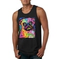 thumbnail image 1 of Funny Neon Pug | Dean Russo Art Animal Lover Mens Tank Top, Black, Small, 1 of 6