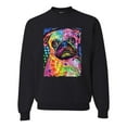 thumbnail image 1 of Funny Neon Pug | Dean Russo Art Animal Lover Unisex Crewneck Sweatshirt, Black, XX-Large, 1 of 6