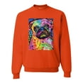 thumbnail image 1 of Funny Neon Pug | Dean Russo Art Animal Lover Unisex Crewneck Sweatshirt, Orange, 3X-Large, 1 of 6