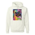 thumbnail image 1 of Funny Neon Pug | Dean Russo Art Animal Lover Unisex Hoodie Sweatshirt, White, X-Large, 1 of 6