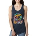 thumbnail image 1 of Funny Neon Sloth | Dean Russo Art Animal Lover Ladies Racerback Sleeveless Top, Navy, L, 1 of 5