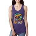 thumbnail image 1 of Funny Neon Sloth | Dean Russo Art Animal Lover Ladies Racerback Sleeveless Top, Purple Rush, L, 1 of 5