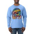 thumbnail image 1 of Funny Neon Sloth | Dean Russo Art Animal Lover Mens Long Sleeve Shirt, Light Blue, 2XL, 1 of 5