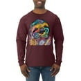thumbnail image 1 of Funny Neon Sloth | Dean Russo Art Animal Lover Mens Long Sleeve Shirt, Maroon, 3XL, 1 of 5