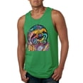 thumbnail image 1 of Funny Neon Sloth | Dean Russo Art Animal Lover Mens Sleeveless Top, Kelly, S, 1 of 5