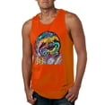 thumbnail image 1 of Funny Neon Sloth | Dean Russo Art Animal Lover Mens Sleeveless Top, Orange, M, 1 of 5