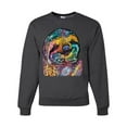 thumbnail image 1 of Funny Neon Sloth | Dean Russo Art Animal Lover Unisex Crewneck Sweatshirt, Heather Black, 2XL, 1 of 5