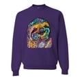 thumbnail image 1 of Funny Neon Sloth | Dean Russo Art Animal Lover Unisex Crewneck Sweatshirt, Purple, XL, 1 of 5