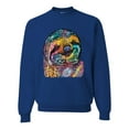 thumbnail image 1 of Funny Neon Sloth | Dean Russo Art Animal Lover Unisex Crewneck Sweatshirt, Royal, L, 1 of 5
