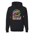 thumbnail image 1 of Funny Neon Sloth | Dean Russo Art Animal Lover Unisex Hoodie Sweatshirt, Black, M, 1 of 5