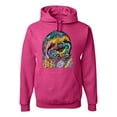 thumbnail image 1 of Funny Neon Sloth | Dean Russo Art Animal Lover Unisex Hoodie Sweatshirt, Fuschia, S, 1 of 5