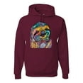 thumbnail image 1 of Funny Neon Sloth | Dean Russo Art Animal Lover Unisex Hoodie Sweatshirt, Maroon, M, 1 of 5