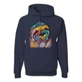 thumbnail image 1 of Funny Neon Sloth | Dean Russo Art Animal Lover Unisex Hoodie Sweatshirt, Navy, 3XL, 1 of 5