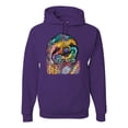 thumbnail image 1 of Funny Neon Sloth | Dean Russo Art Animal Lover Unisex Hoodie Sweatshirt, Purple, 3XL, 1 of 5
