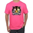 thumbnail image 1 of Funny Neon Summer California Beach Tiger | Mens Animal Lover Graphic T-Shirt, Neon Pink, Small, 1 of 4