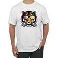 thumbnail image 1 of Funny Neon Summer California Beach Tiger | Mens Animal Lover Graphic T-Shirt, White, X-Large, 1 of 4