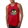 thumbnail image 1 of Funny Neon Summer California Beach Tiger | Mens Animal Lover Graphic Tank Top, Red, Large, 1 of 4