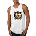 thumbnail image 1 of Funny Neon Summer California Beach Tiger | Mens Animal Lover Graphic Tank Top, White, Large, 1 of 4