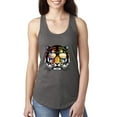 thumbnail image 1 of Funny Neon Summer California Beach Tiger | Womens Animal Lover Jersey Racerback Tank Top, Dark Grey, Large, 1 of 4
