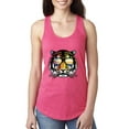 thumbnail image 1 of Funny Neon Summer California Beach Tiger | Womens Animal Lover Jersey Racerback Tank Top, Hot Pink, Large, 1 of 4