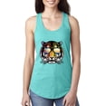 thumbnail image 1 of Funny Neon Summer California Beach Tiger | Womens Animal Lover Jersey Racerback Tank Top, Tahiti Blue, Medium, 1 of 4