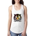 thumbnail image 1 of Funny Neon Summer California Beach Tiger | Womens Animal Lover Jersey Racerback Tank Top, White, Small, 1 of 4