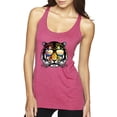 thumbnail image 1 of Funny Neon Summer California Beach Tiger | Womens Animal Lover Premium Tri-Blend Racerback Tank Top, Vintage Pink, Small, 1 of 4